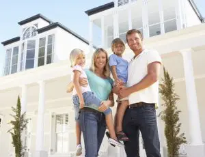 exterior of house, image of family outside their home